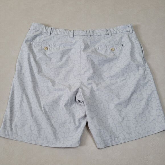 Men's Peter Millar Gray Floral Pattern Stretch Flat Front Chino Golf Shorts 40 - Picture 6 of 11